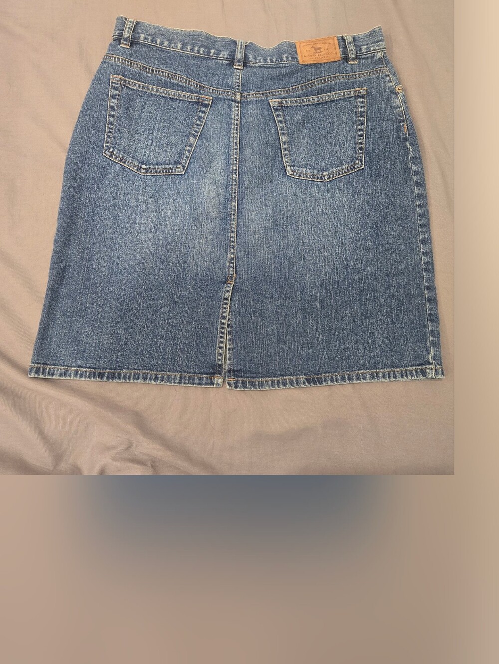 Vintage Ralph Lauren‎ Blue Denim Mini Skirt - Picture 2 of 6
